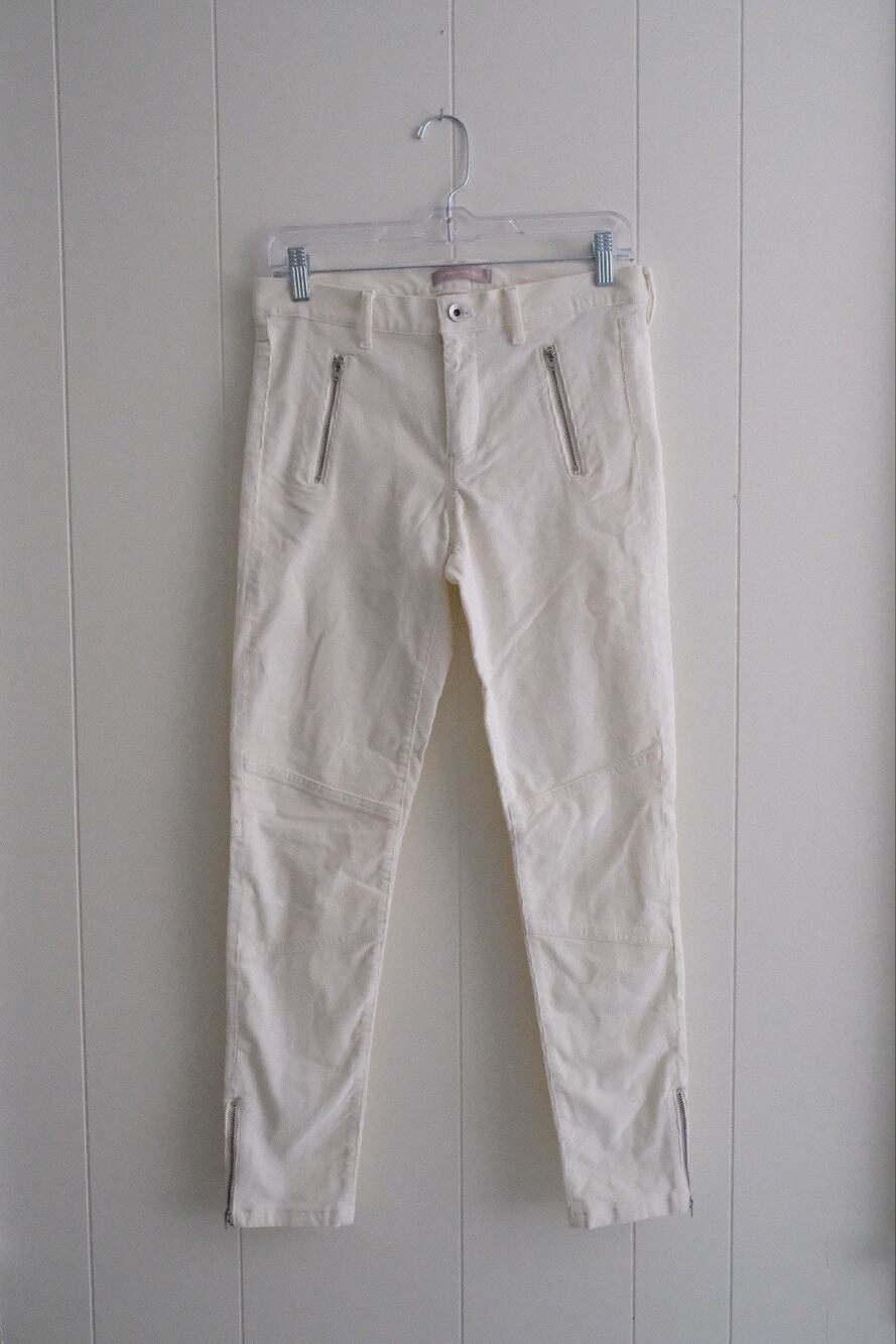 Banana Republic Stretchy Slim White Corduroy Womens Sz 28 Zipper Ankle Pants NWT